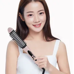Multifunctional Hair Curling Stick With Straightening Splint - Pink - View 1