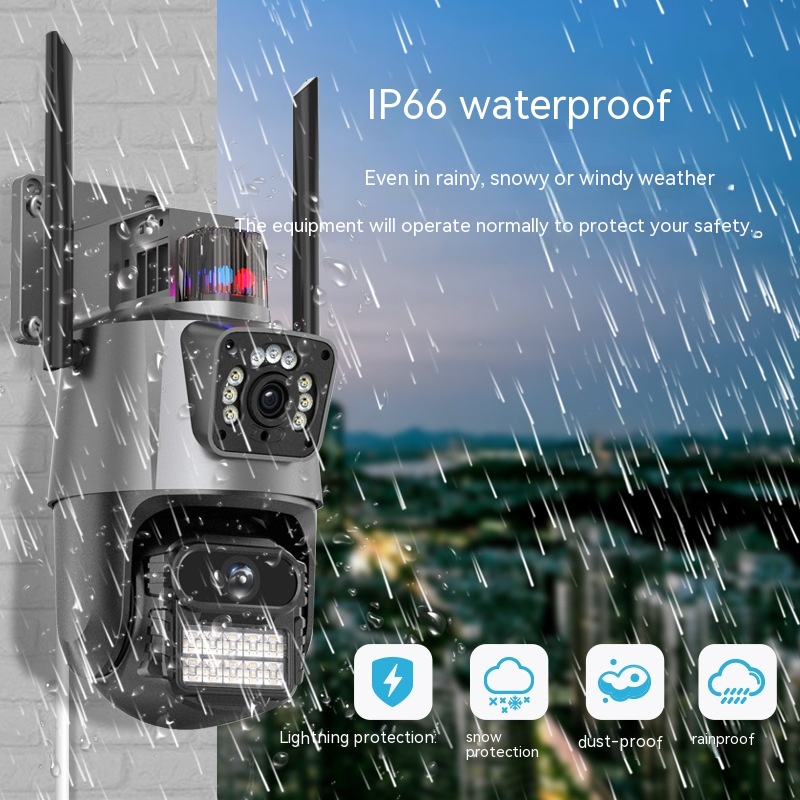 Binocular Gun Ball Linkage Integrated Wireless Surveillance Camera