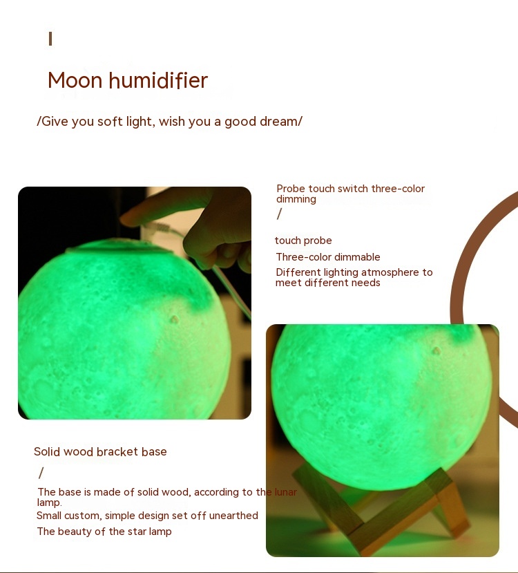 Title 5, Mute Charging Humidifier Desktop Moon Light Bed...