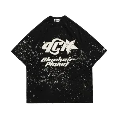 Ink Splash Street National Trend Print T-shirt - Black - View 1