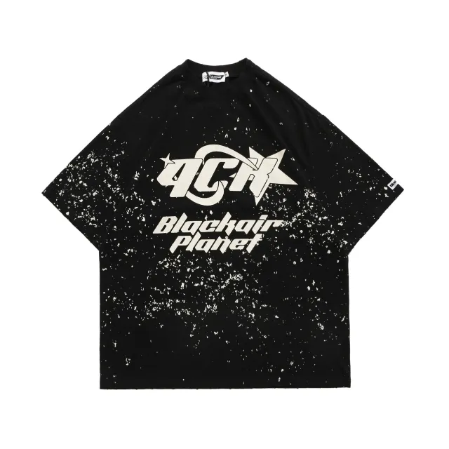 Ink Splash Street National Trend Print T shirt Black - Shop at LoveMi