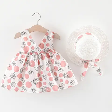 Girls' Summer Baby Short Sleeve Suit Skirt