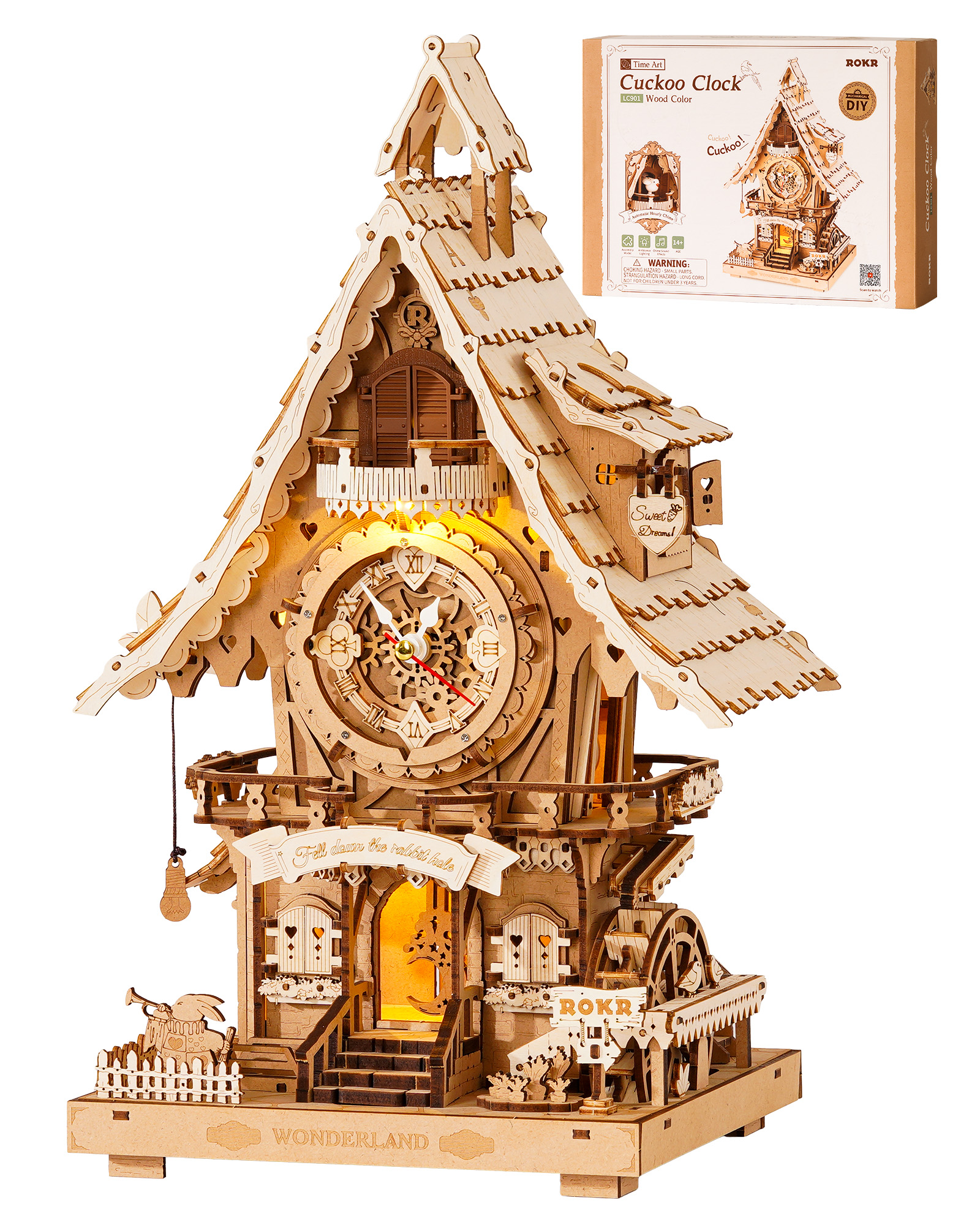 ROKR 3D Wooden Cuckoo Clock Puzzle view 4