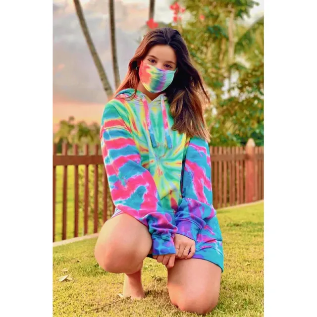 European And American Pullover Tie dye Print Gradient Color Long sleeved Hooded Sweater 2Color Xxl - Shop at LoveMi