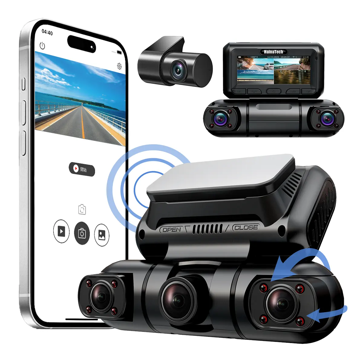 Hainatech 360 Degree View 4 Channel Dash