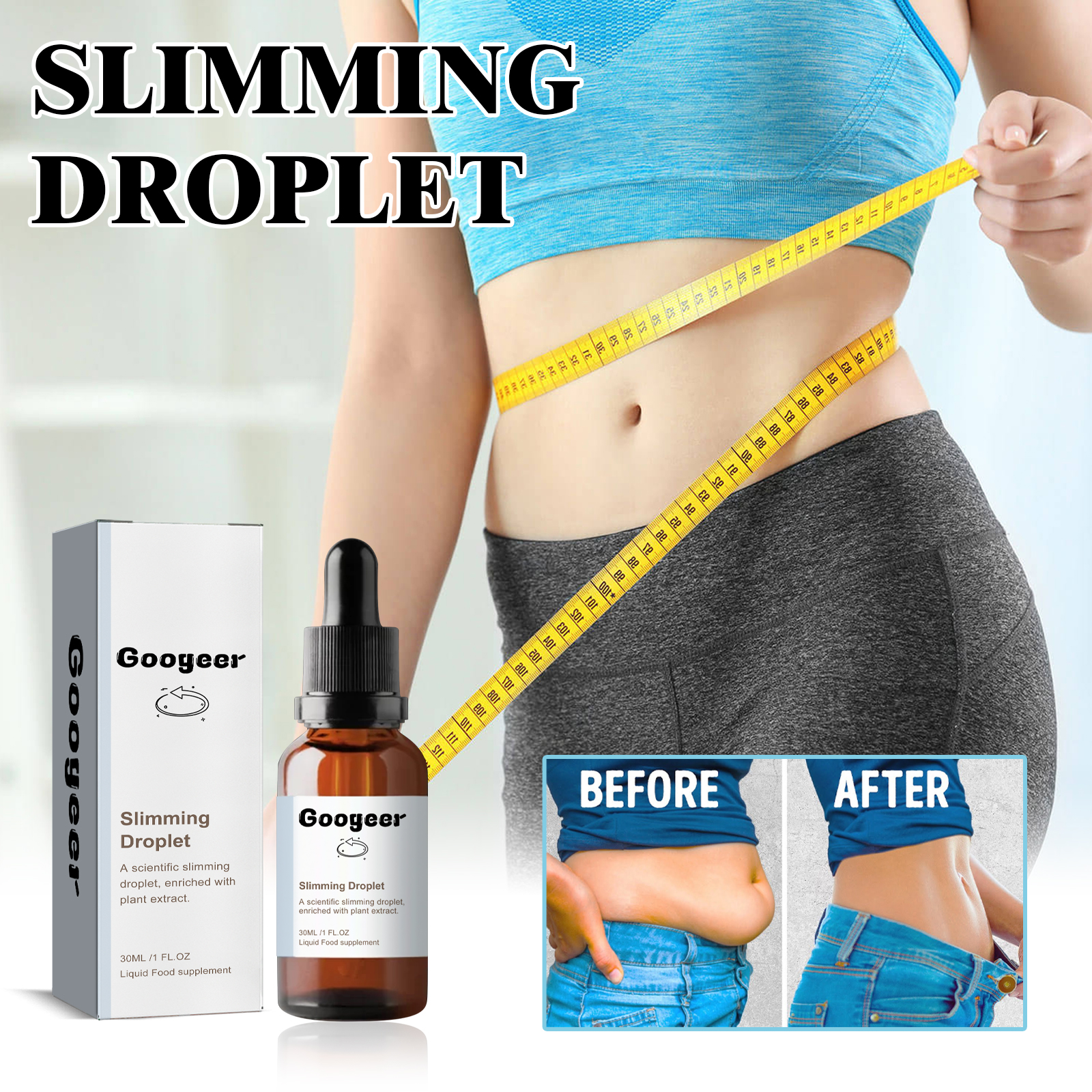 Googeer Toning Drops Skin, Belly Growth, Waist And Body Toning Oral Body Contouring Drops image 7
