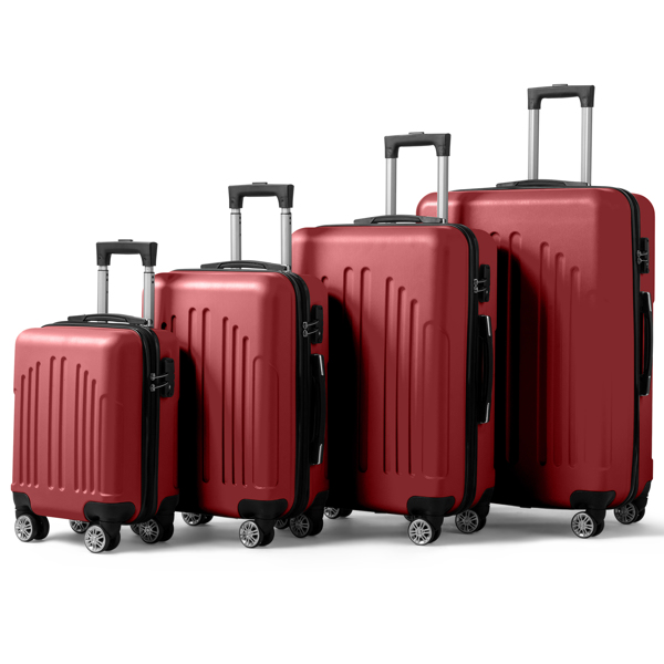 Curved Vertical Stripe 4-in-1 Trolley Case 16in 20in 24in 28in ABS Aluminum Alloy Tie Rod — foto 15
