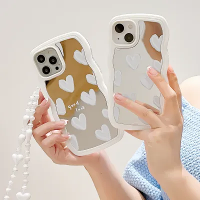 Twisted Edge Mirror White Love Mobile Phone Case Wave