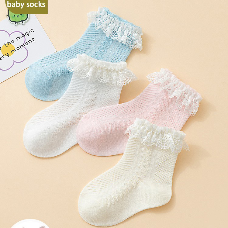 Baby Summer Lace Thin Mesh Breathable Baby Loose Mouth Mid Tube Socks