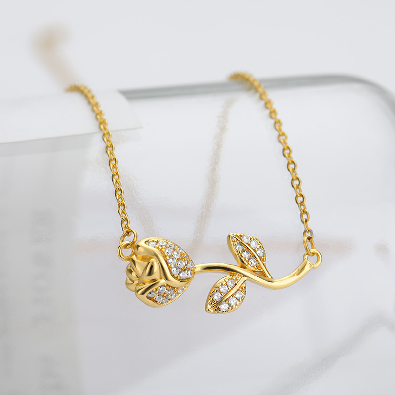 Commemorative Gift Rose Pendant Necklace