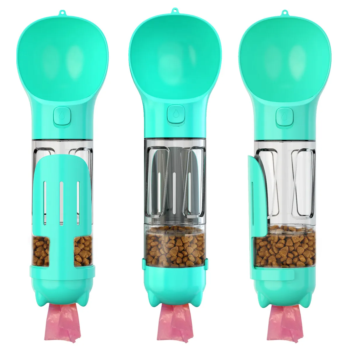 300 500ml Portable Multifunction Dog Water Bottle Food Feeder For Big Dogs 3 In 1 Poop Dispenser Puppy Pet Travel Drinking Bowls – image 6