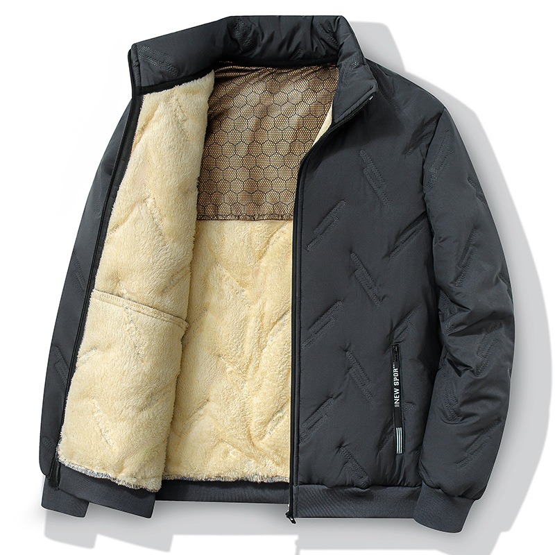 Cotton Coat Winter Warm Thickened Fleece Jacket Fashion Casual Mens Clothing - Picture 8 of 8