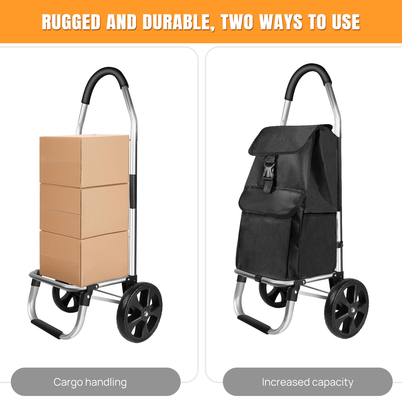 New Shopping Cart Large Lightweight Folding Trolley Waterproof Bag 2 Wheel 40L 5