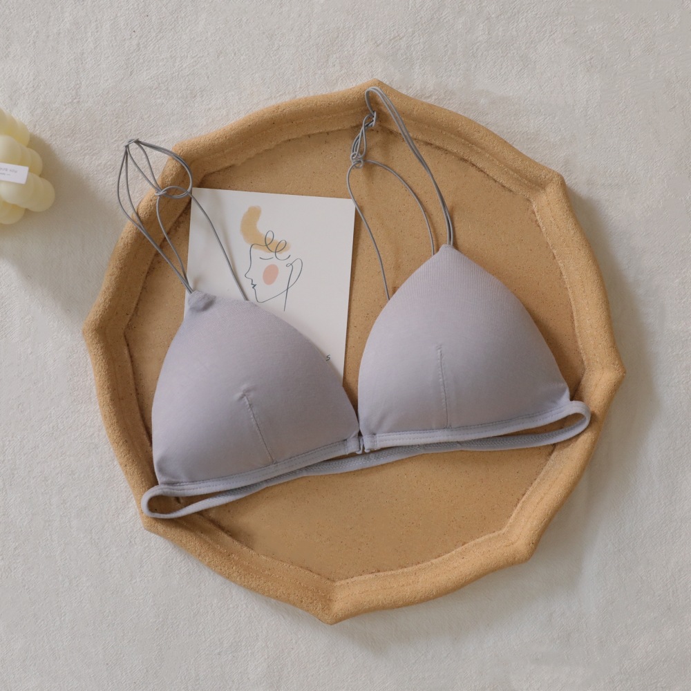 Title 7, No Steel Ring Underwear Front Button Bra Set