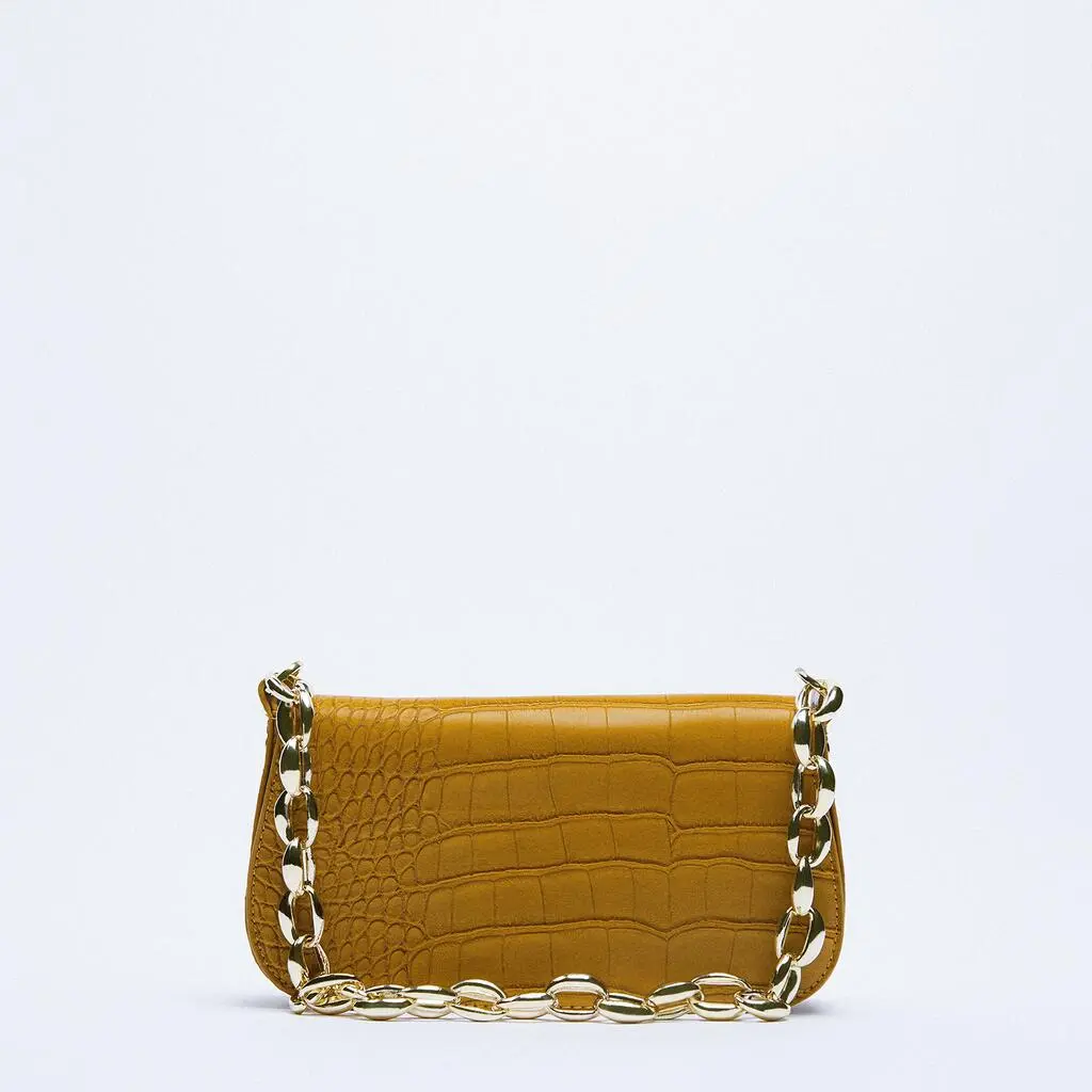 Mini One-shoulder Carry Underarm Bag With Chain - Brown