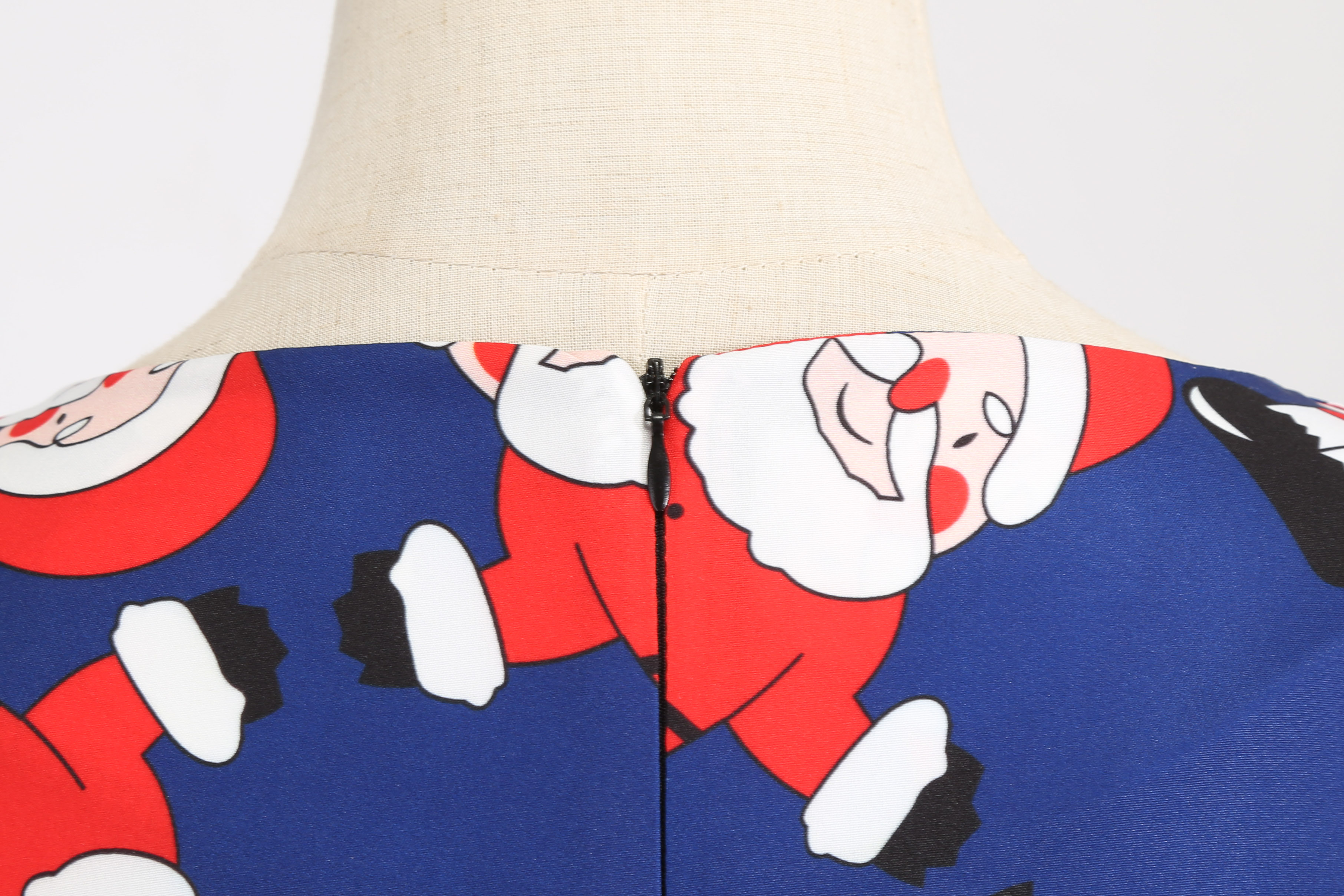 Women's Fashion Christmas Printed Mid-Sleeve Big Sleeve Dress