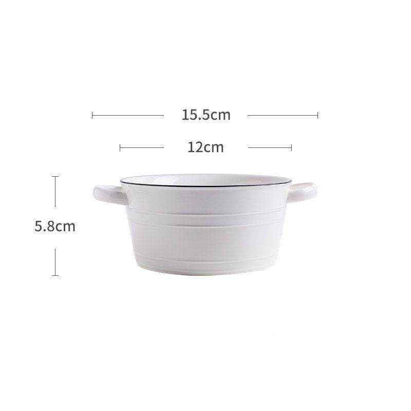 Title 9, Nordic Simple Binaural Ceramic Soup With Lid Sa...