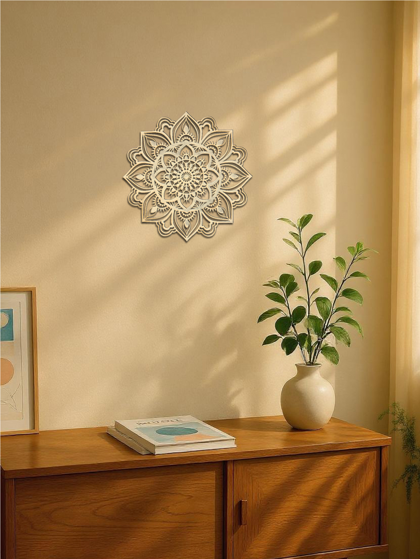 Hand Hammered Moroccan Mandala Wall Art | Bohemian Metal Wall Decor | Living Roo