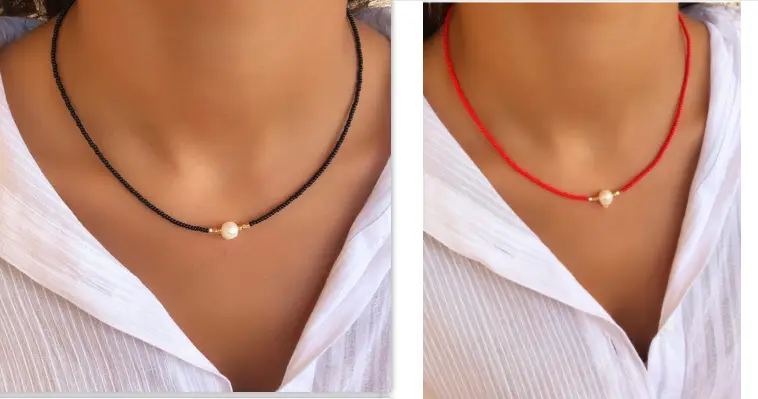 Trendy Design Colorful Necklace Rice