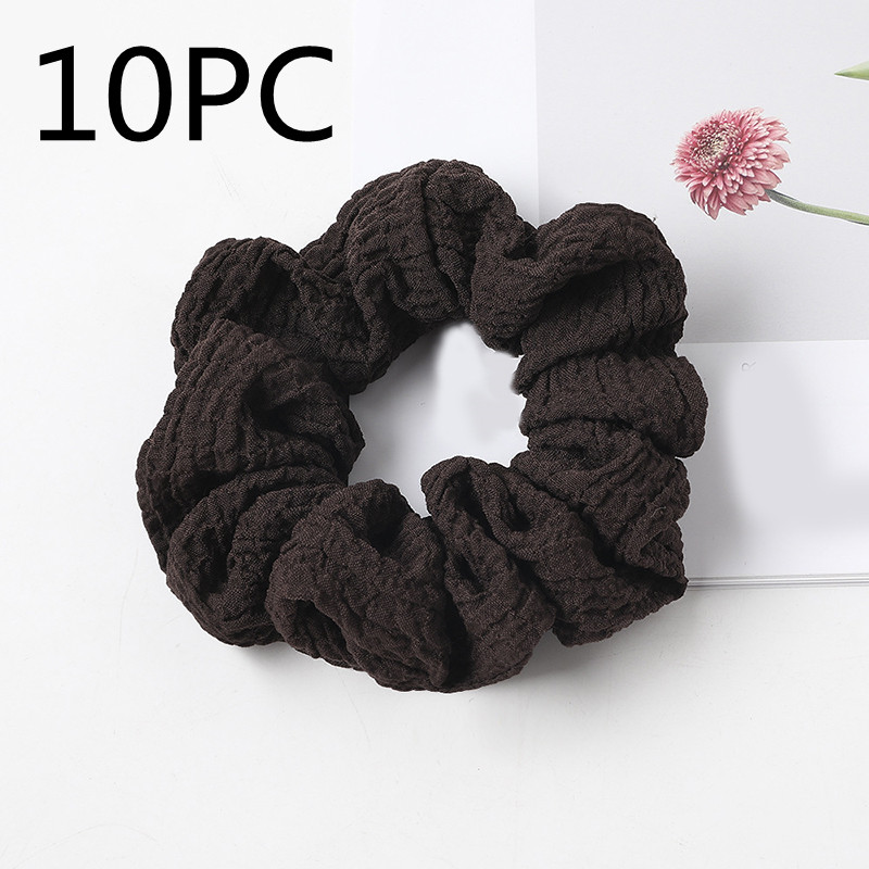 Puff large intestine hair circle fabric in Dark Coffee 10PC