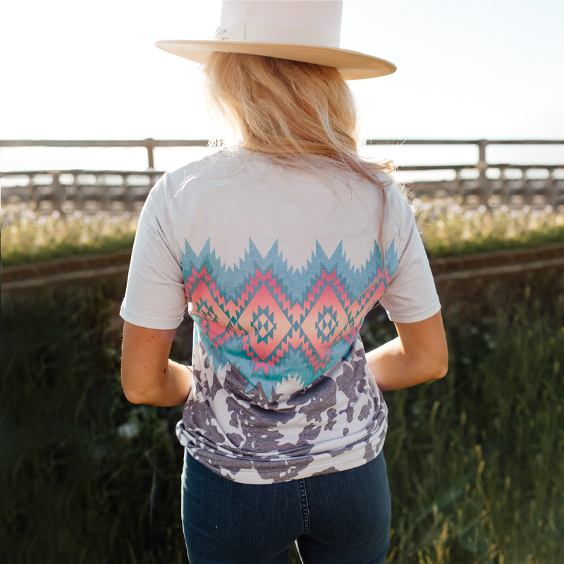 Ethnic Totem Print Women's Summer Short Sleeve