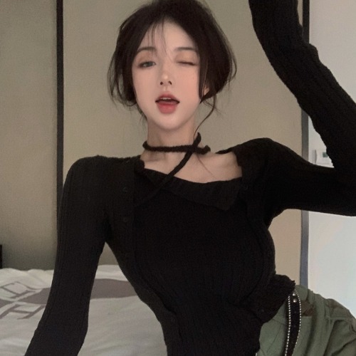 Women's Long Sleeve Slim Fit Knit Top