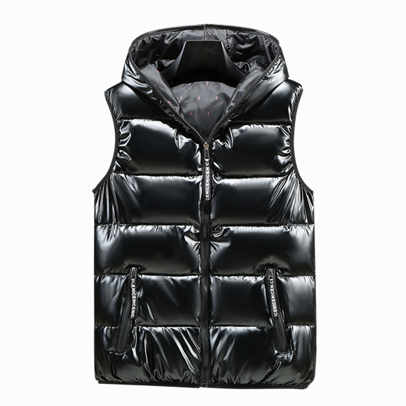 Glossy Trendy Outer Wear Men's Waistcoat Sleeveless Jacket