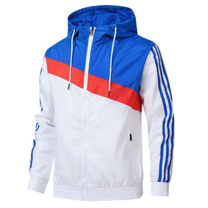 New Men's And Women's Color Matching Casual Jacket Jacket With Hood Stitching Short Jacket