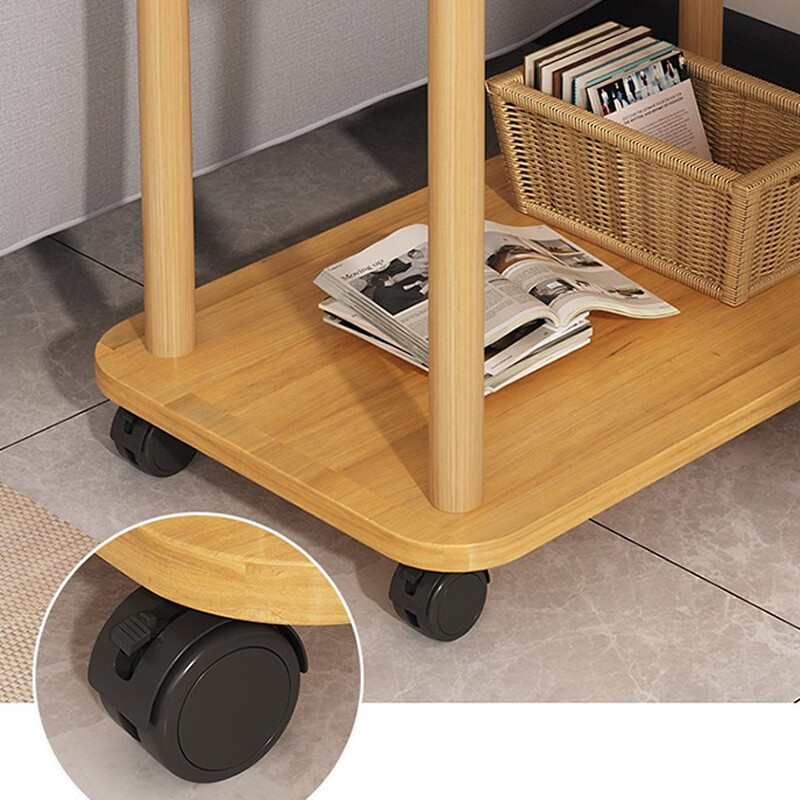 2 Tier Small Sofa Side Table Couch End Coffee Tea Snack Desk With Wheel — image 7
