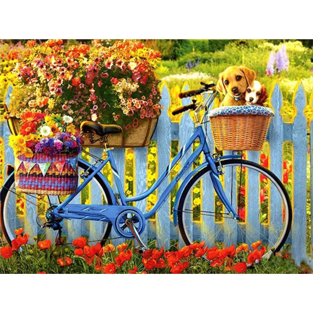 Bicycle Mosaic Full Flower Square Round Diamond Embroidery Bike - Shop at LoveMi