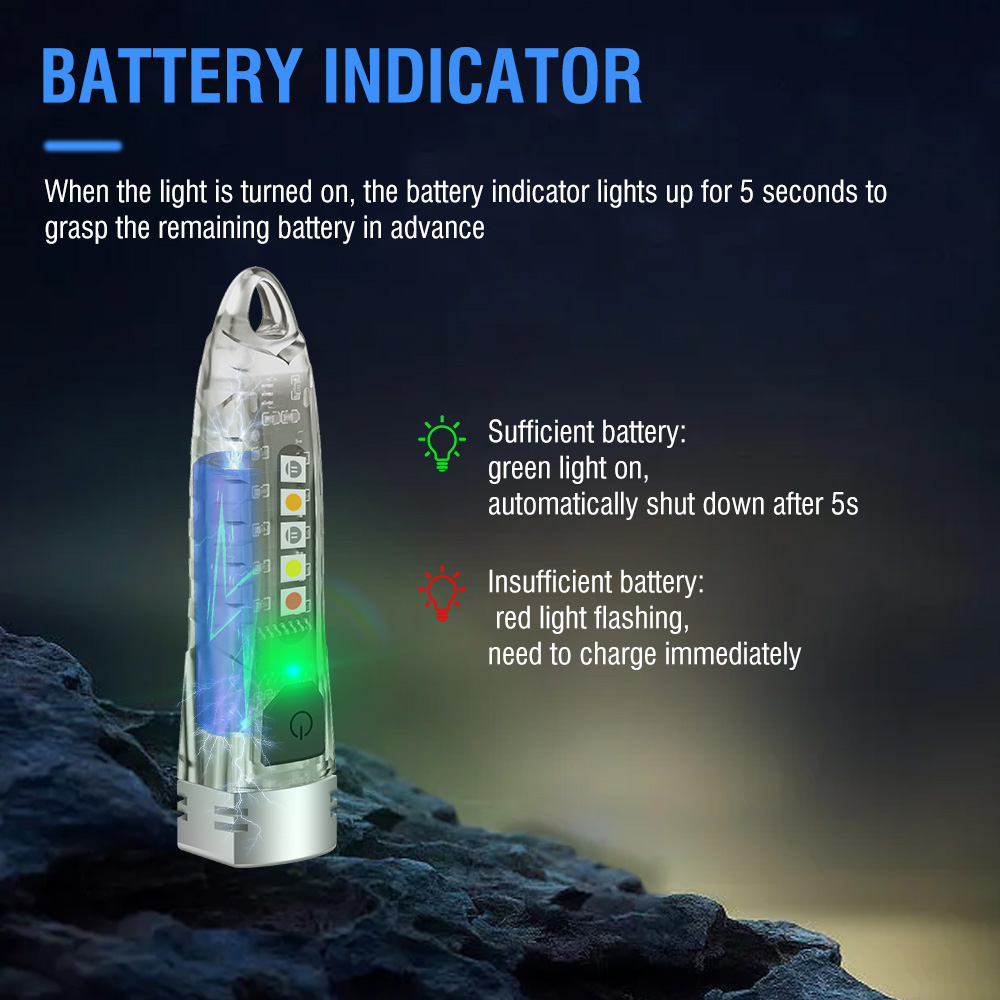 USB Mini LED Flashlight Torch Side Light Pocket Rechargeable Keychain — image 10