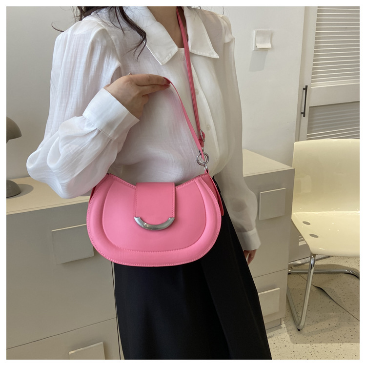 Title 12, Solid Color Retro Underarm Portable Shoulder Me...