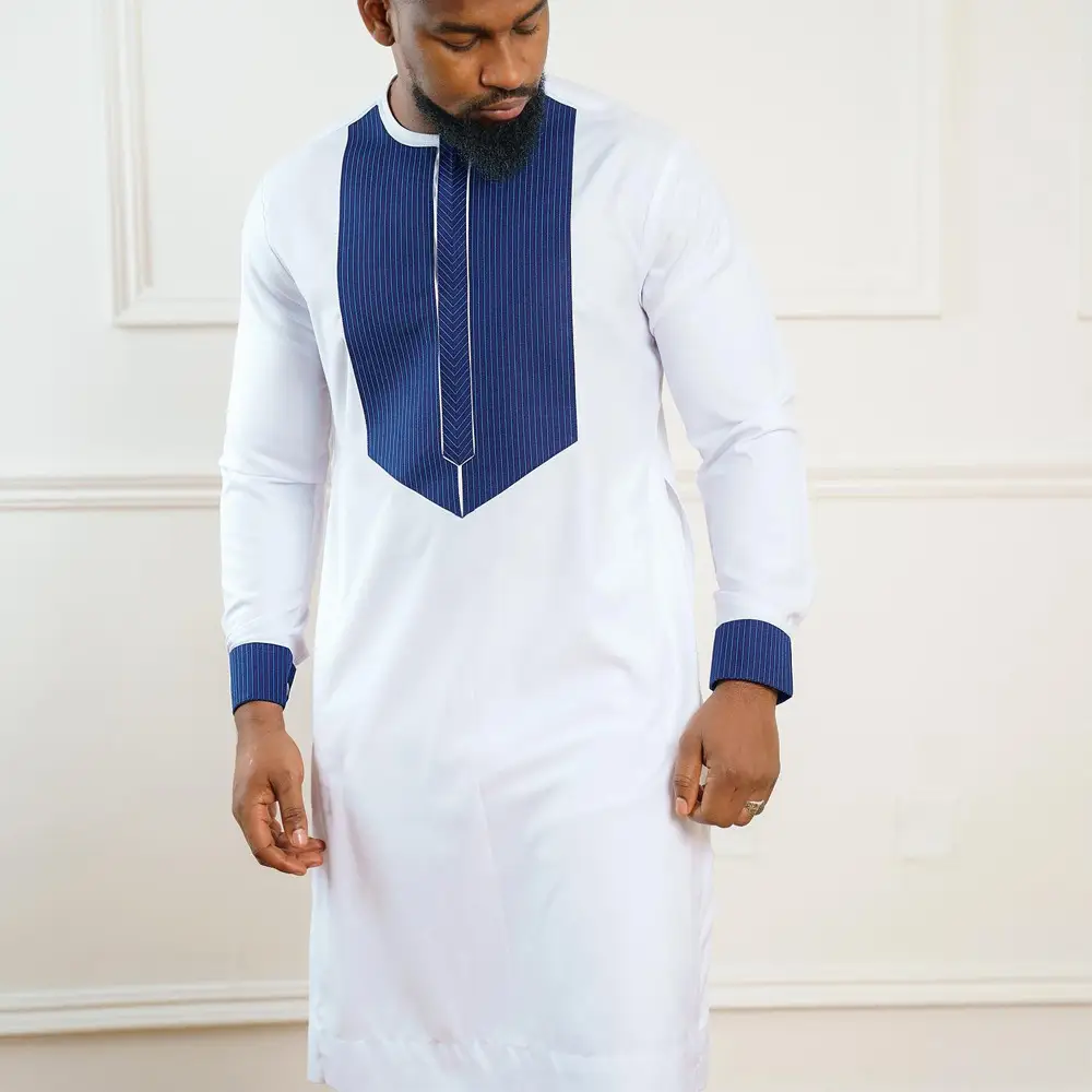 Striped Stitching Casual Men's Suit 2-piece Set