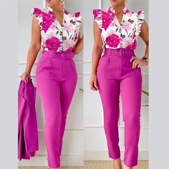 Women's Floral Vest Suit Lzr16120B - Shop at LoveMi