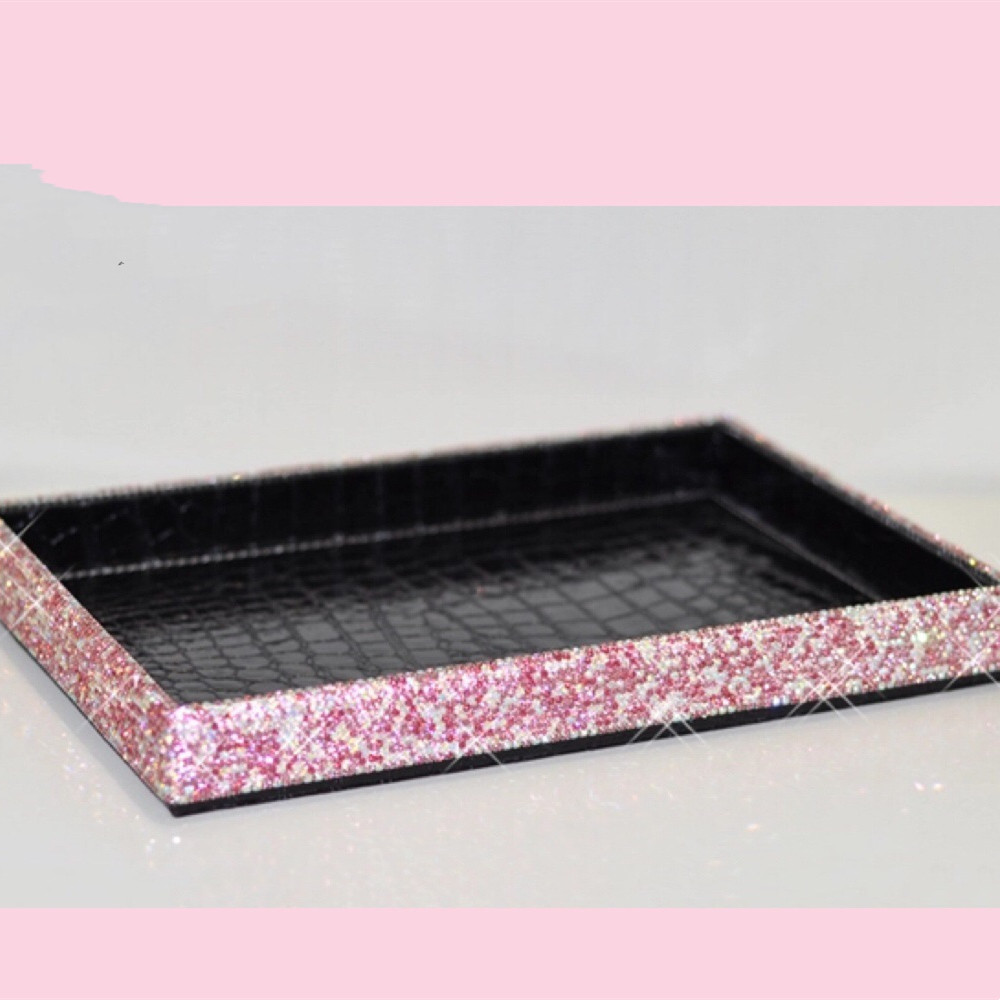 Diamond Encrusted Rhinestone Desktop Storage Tray - 2