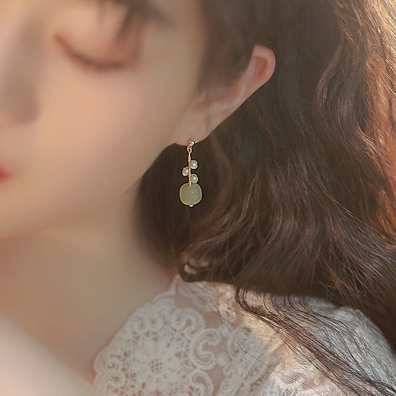 Title 3, Fashion Hetian Jade Earrings Girl