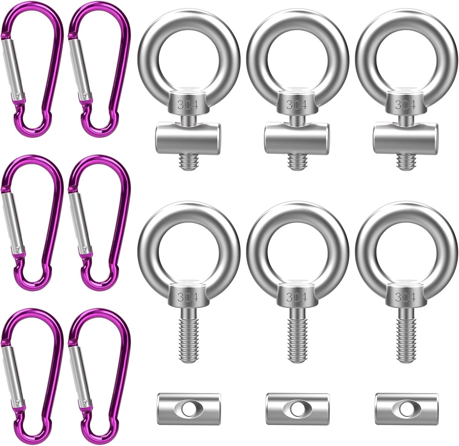 6 Set Keder Stopper Blocking Kit For Keder Rail Stopper Bolts End Stopper With 6 Carabiners Keder Rail Caravan Awning Hooks Keder Rail Accessories - Image 1