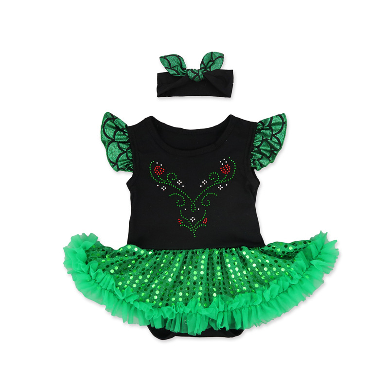 Green sequin grass diamond