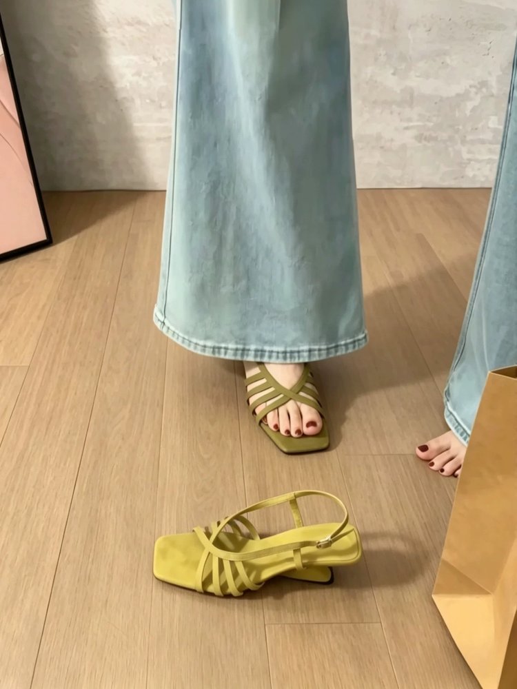Suede Peep Toe Wedge Sandals