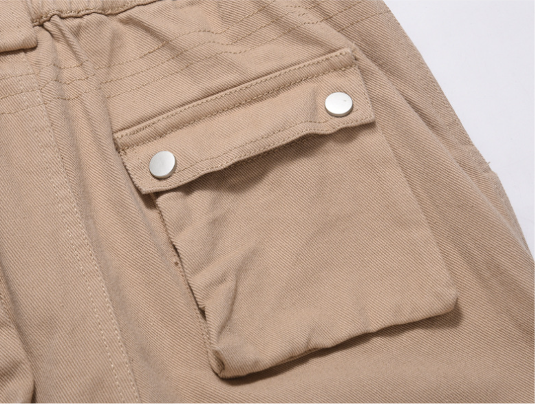 Title 6, Multi Pocket Men Trousers Khaki Straight High W...