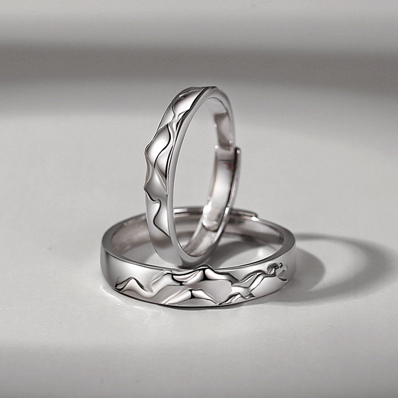 Title 5, Original Mountain Ringless Couple Ring Sterling...