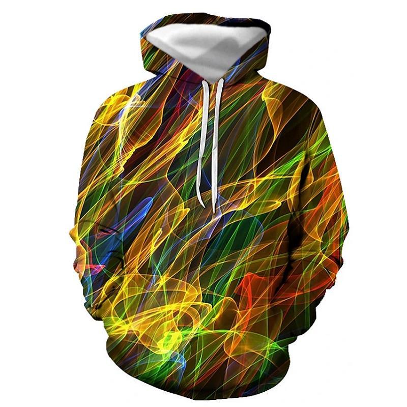 Title 7, 3d Plus Size Swirl Print Long-sleeved Hoodie Me...