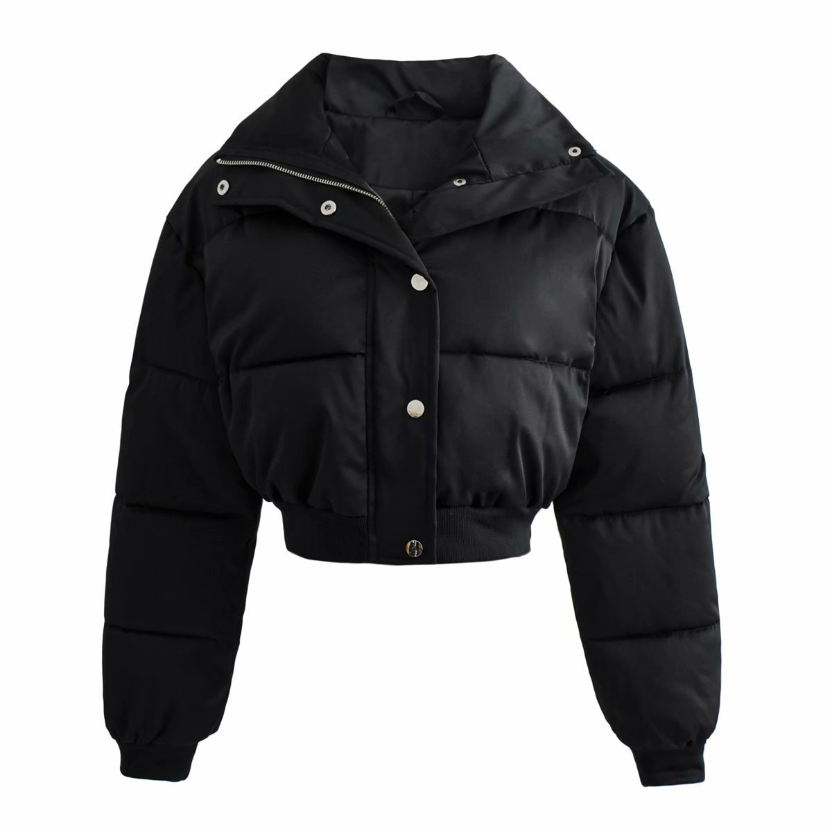 Casual Short Long-sleeved Cotton-padded Jacket With European And American Zipper Jacket