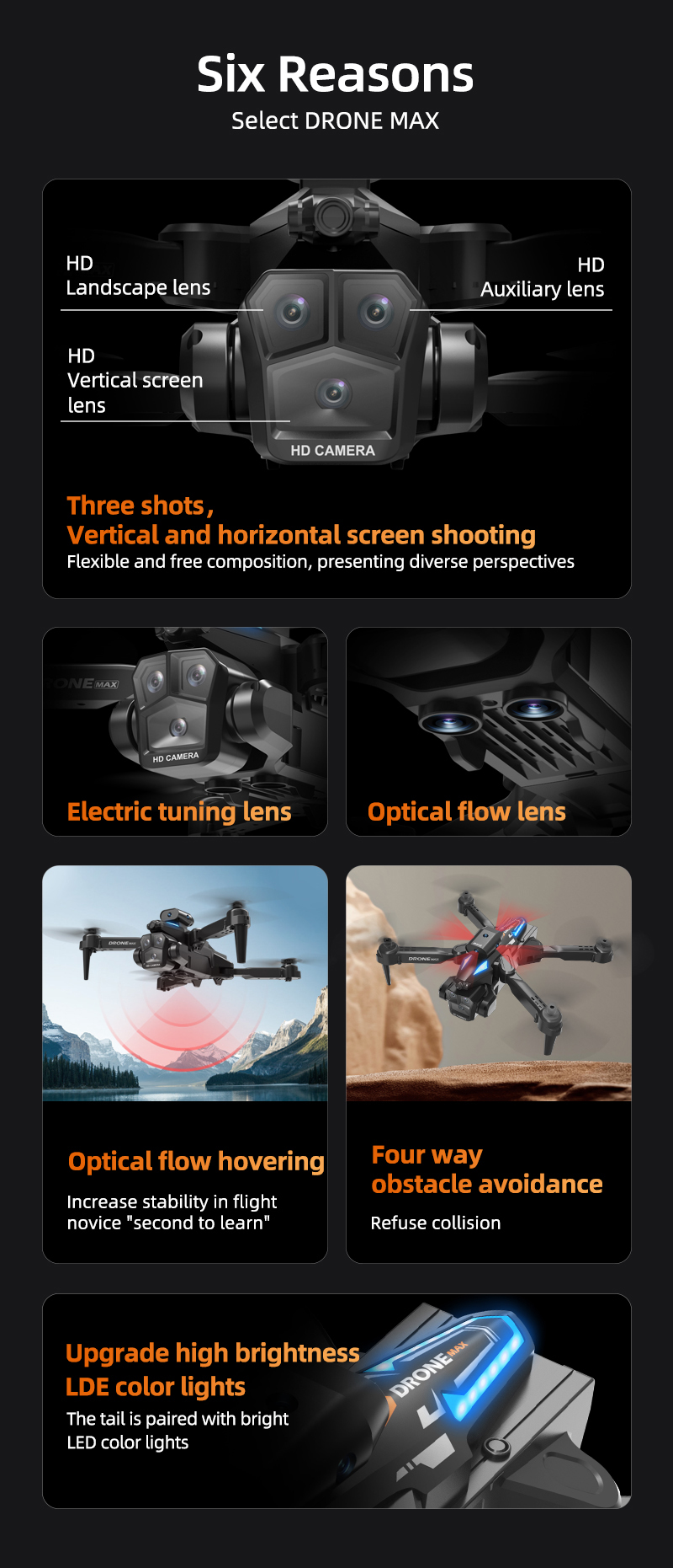 C10 Black - Triple Camera - Dual Electric Drone-BLACK detail