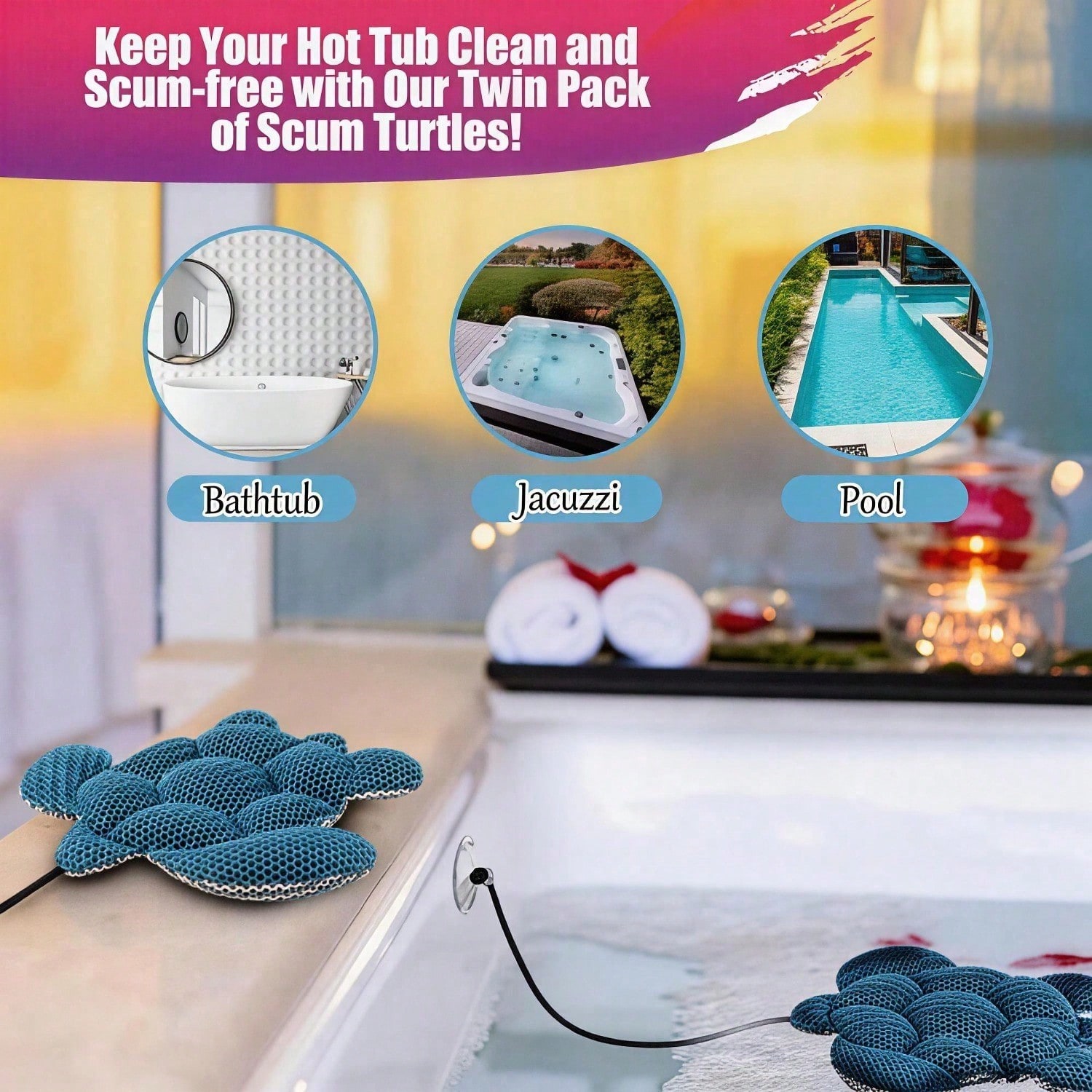 Stingray Turtle Design Floating Scum Cleaner, 3D Honeycomb Mesh Washable Reusable Sponge For Hot Tub Spa Pool Bathtub, Effectively Absorbs Oils Scum, Maintains Water Clarity And Extends Filter Life
