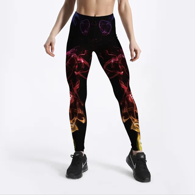 Digital Printed Ladies Slim Leggings Black - Shop at LoveMi