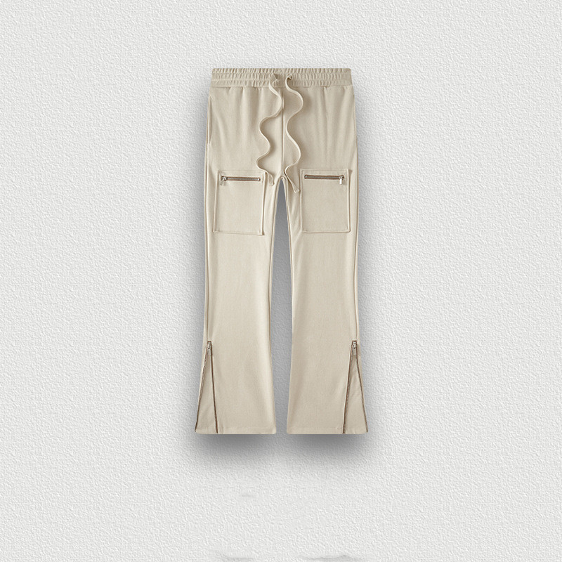 Title 7, Pantalon American Vintage en Daim avec Fermetur...