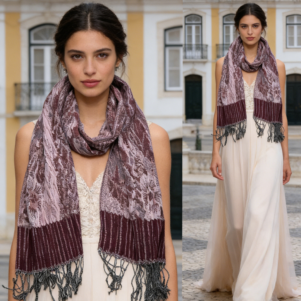 2pcs Glamorous Dinner Accessory Rich Jacquard Texture Catches Light Evening Jacquard Scarf,Luxe Look For Evening Wear,Scarf,vacation,daily Life,evening Party,Office Appropriate Subtlety For W