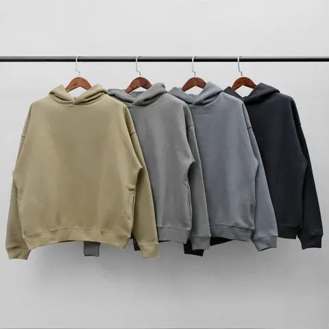 Classic Solid Color High Street Plus Fleece Hooded Sweater
