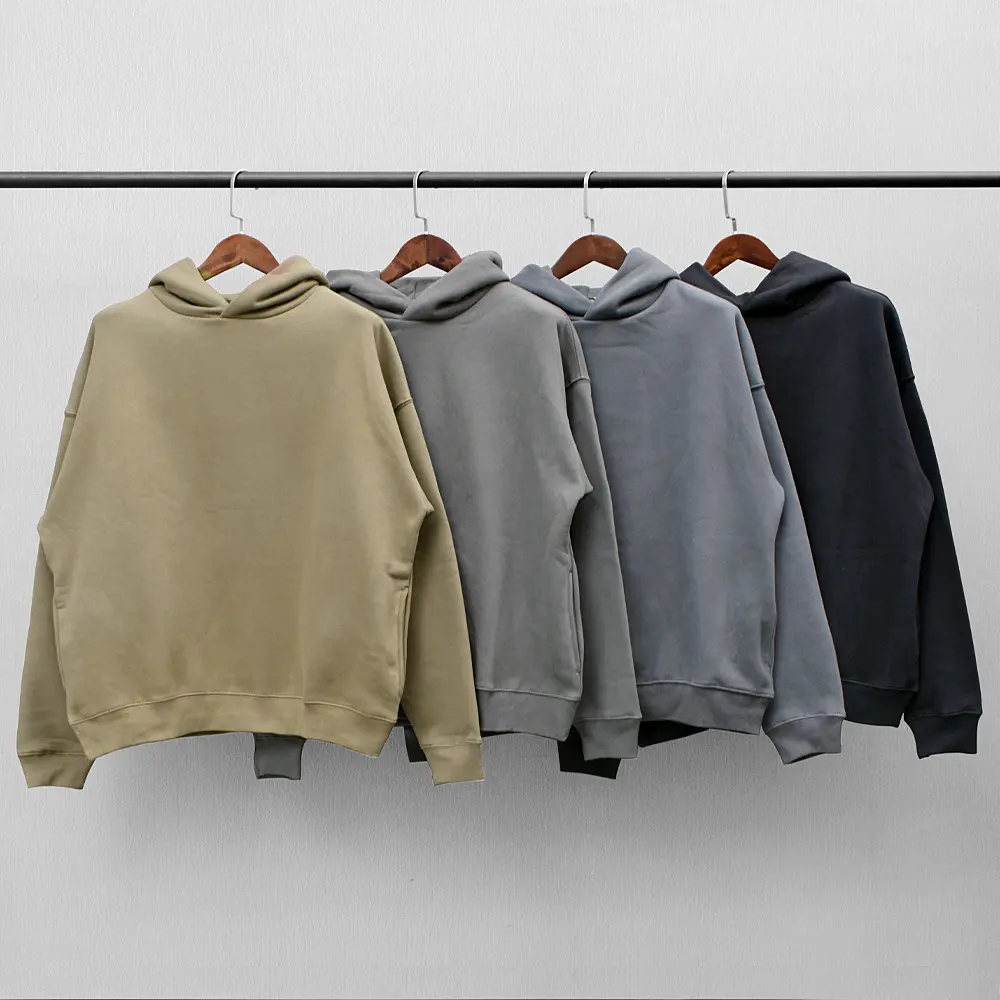 Classic Solid Color High Street Plus Fleece Hooded Sweater